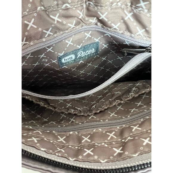 LUG Pacer Versatile Studded Gray Travel Crossbody Organization Purse Shoulderbag - Picture 15 of 16